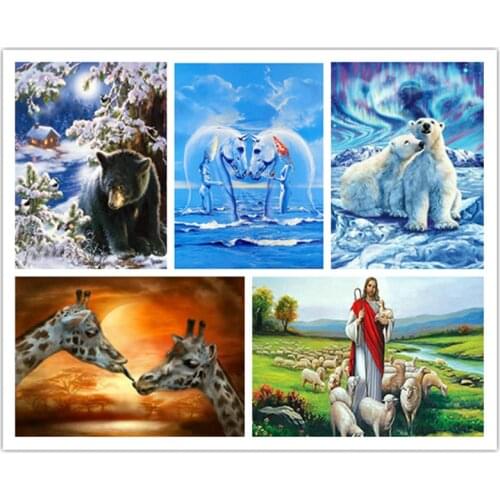 New Square Drill 5d diy Diamond Painting Bear Deer Giraffe Rhinestone Diamond Mosaic 3d Diamond Embroidery Animal Crafts Gift