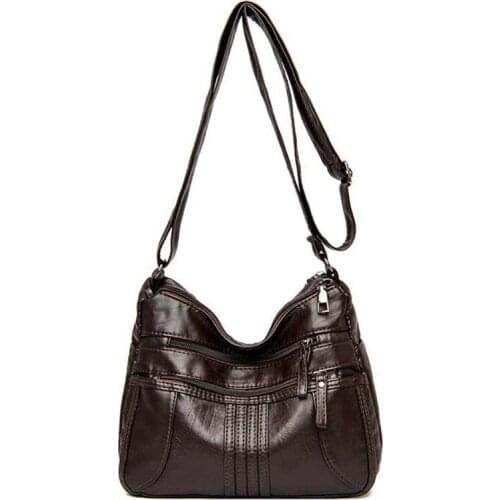 PU Leather Casual Tote Bag Women Handbag Classic Bronze Ladies Shoulder Bag Fashion Lady Large Capacity Crossbody PUrse