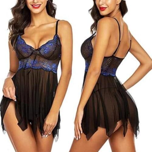 Plus Size Ldies Underwear Lingerie Women Front Closure Lace V Neck Mesh Sleepwear Lingerie Women Sleepwear Hot