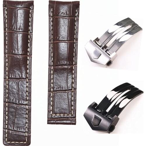 20/22/24mm Cow Leather Classic WatchBand For TAG HEUER CARRERA Aquaracer MONACO Quality Band Soft Watch Strap Wrist Bracelet