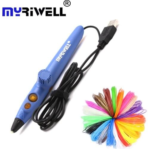 Myriwell Newest RP-200A 3D Printing Pen Using PCL material Free Filament Low Temperature Protection for Kid Gift Toy USB 3D Pens