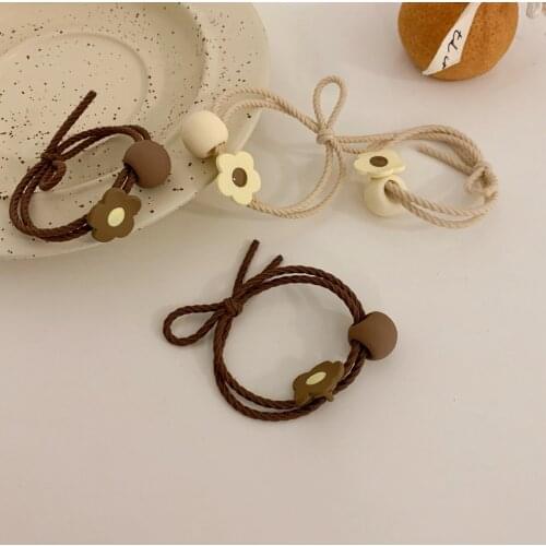 Ruoshui Woman Floral Hair Ties Sweet Elastic Hairband Rubber Band Women Hair Accessories Headwear Hair Ring Scrunchies