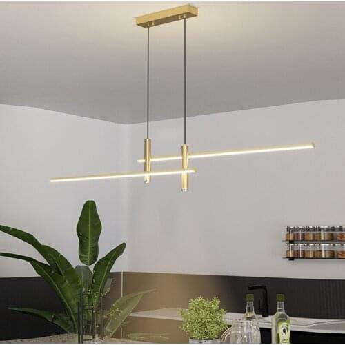 LED strip lamp minimalist wrought iron chandelier anti-corrosion anti-rust energy-saving for dining room/living room/bedroom