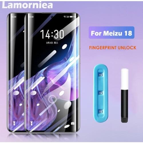 UV Glue Tempered Glass For Meizu 18 Pro 5G Screen Protector UV Liquid Full Cover Tempered Glass Film For Meizu18 Pro 18Pro 5G