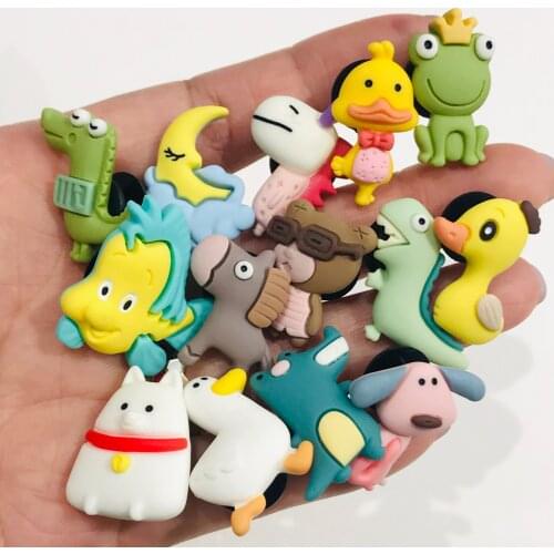 1Pcs Kinds Of Animals Dinosaur Horse Bear Frog Duck Shoe Charms Decoration Diy Wristbands Backpack Shoes Kids Gift
