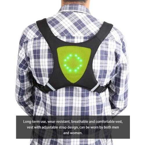 Outdoor LED Wireless Night Cycling Vest Bicycle MTB Bike Bag Safety Turn Signal Light Vest Reflective Warning Vests With Remo