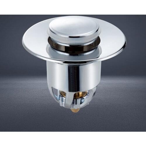 PopUp Drain Filter, Brass Wash Basin Bounce Drain Stopper , No Overflow Universal Sink Drainage Plug