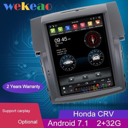 Wekeao Vertical Screen Tesla Style 10.4'' 1 Din Android 7.1 Car Radio GPS Navigation For Honda CRV CR-V Car DVD Player 2012-2016
