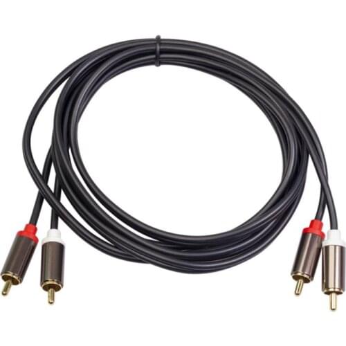 1-5M 2RCA To 2 RCA Male To Male Audio Cable Gold Plated Four-head RCA Audio Cable For Home Theater DVD TV Amplifier CD Soundbox