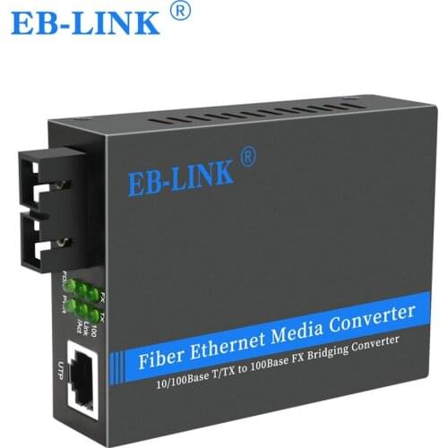 10/100M Singlemode 1310nm Duplex SC Fiber Optic to RJ45 Ethernet Media Converter 100 Base Bridging Converter