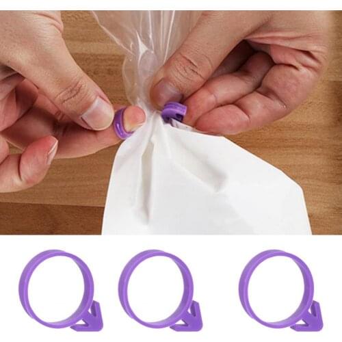 10Pcs Pastry Bag Clips Eco-friendly High Elastic Silicone Decorative Pastry Bag Retaining Ties for Home Cake Tools