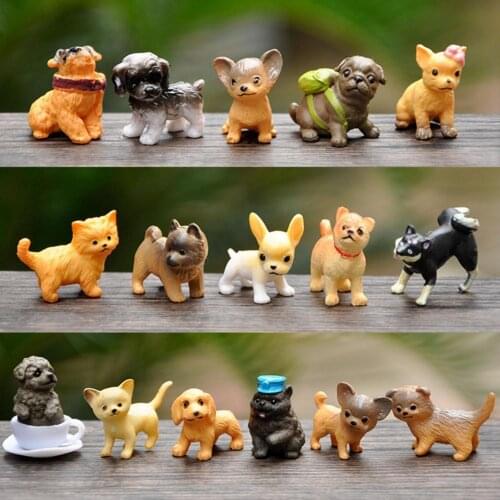 16Pcs/Set Model Attractive Multiple Uses Miniature Baby Birthday Dog Model Toy for Car