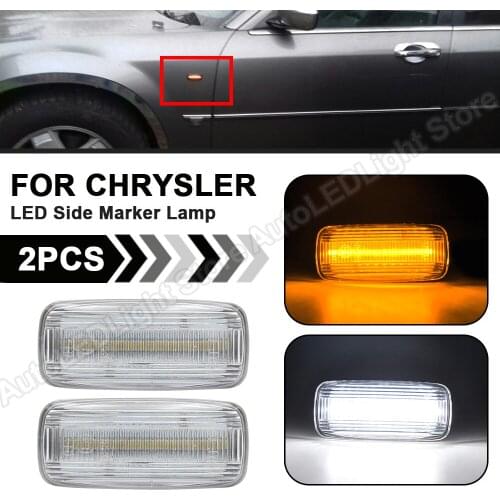 2Pcs For Chrysler 200 300 2005-2006 Sebring Town & Country LED Front Side Marker Light Turn Signal Lamp LED Position lights