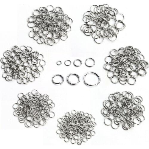 200pcs/lot Stainless Steel 3/4/5/6/7/8/10mm Open Jump Rings Connectors DIY Jewlery Making Findings Jewelry Making Supplies