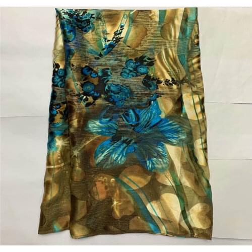 2020 High Quality 100% Silk Chiffon Print Fabric 5 Yards For Ladies Wear Soft And Comfortable Print African Silk Fabric!LXF88301