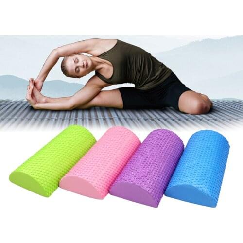 30cm/45cm Half Round EVA Massage Foam Roller Yoga Pilates Fitness Equipment Balance Pad Yoga Blocks With Massage Floating Point