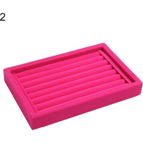 50%HOT Full Velvet Ring Earrings Display Tray Jewelry Storage Box Case Organizer Holder