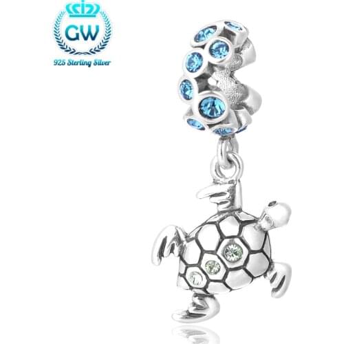 925 Sterling Silver Jewelry Turtle Charms Animal Bead Charm Bracelets & Bangles Jewelry Findings & Comonents S313