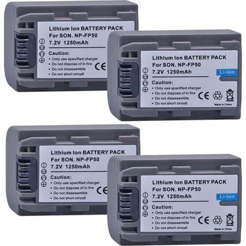 Batmax 1250mAh NP-FP50 NP FP50 NPFP50 Battery akku for Sony DCR-HC30 40 43E 65 85 94E 96 DCR-SR30 hdr-cx 190 e