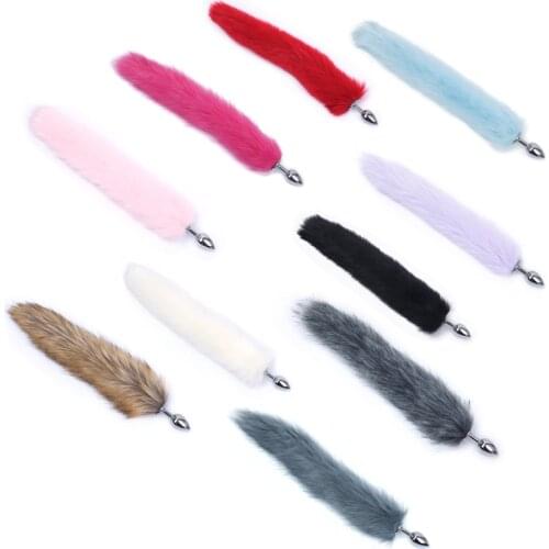 2021 New Anal Plug Real Fox Tail Cosplay Butt Plug Anal Sex Tail Adult Products Anal Sex Toys for Woman Couples Men Sexy Shop