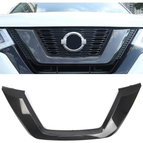For Nissan X-Trail 2017 2018 2019 Exterior Accessories ABS Black Front Center Grille Molding Trim Replacement Car Styling