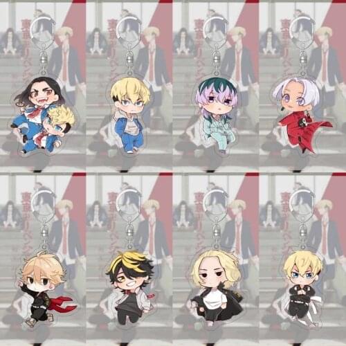 Tokyo Revengers Anime Tokyo Avengers Cosplay Keychain Manjiro Ken Takemichi Hinata Atsushi Chibi Kawaii Bag Key ring Props 6CM