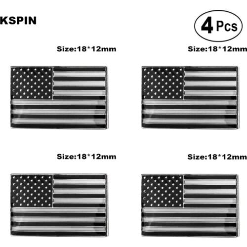 Black U.S.A Square Badges Pin Lapel Pin Badge Brooch Icons 4pcs