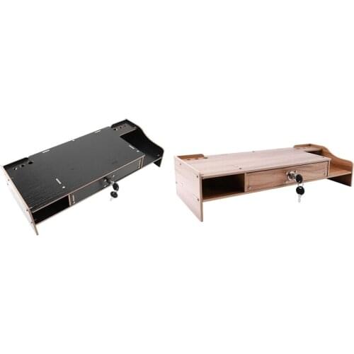 Wooden Laptop Stand with Lock Computer Screen Monitor Desk Holder