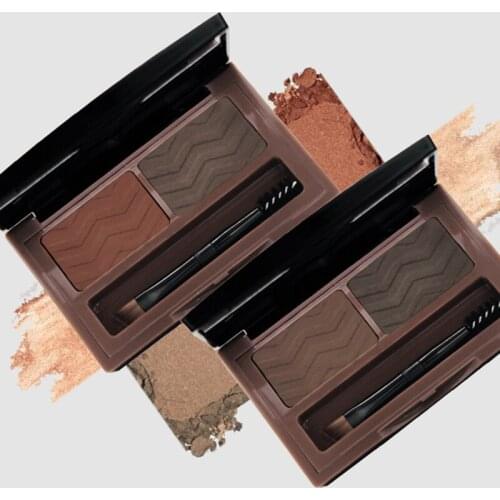 2-color Eyebrow Powder Waterproof Sweat-proof No-smudge One Word Eyebrow With Eyebrow Brush Professional Eyeshadow TSLM1