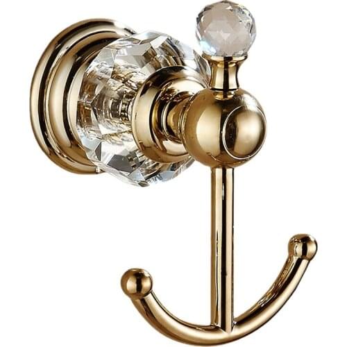 Bathroom European Crystal Rose Gold Coat Hook Coat Hook Balcony Bathroom Door Back Living Room Coat Hook