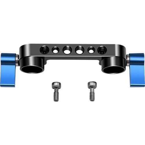 FEICHAO Alloy 15mm Dual Rod Clamp with 1/4 Thread and M4 Mount Screw Hole Knob For for DSLR SLR Camera Support Rig Photography