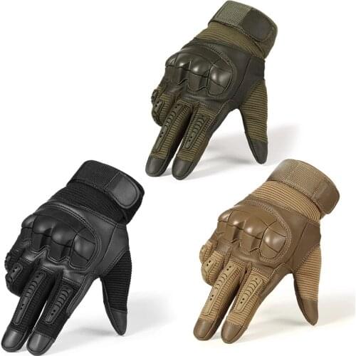 Touchscreen Leather Motorcycle Gloves Motocross Tactical Moto Motorbike Pit Biker Protective Gear Racing Full Finger Glove Men