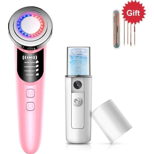 IPL Warm Vibration Massage Beauty Device Deep Cleansing Facial Skin Care Blackhead Remover Acne Portable Mini USB Moisturizer