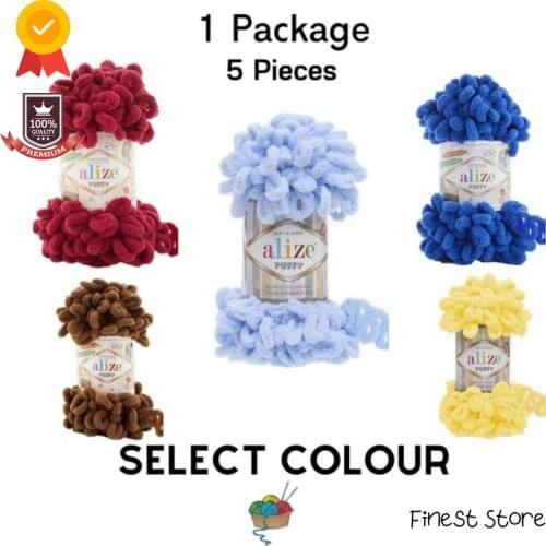 Alize Puffy Yarn |5x100gr %100 Micro Polyester| No Needles Hook Collection Thread Sewing Tools Braid Rope Stitching Yarns Softi
