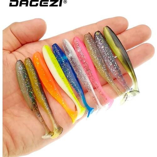DAGEZI Soft Lure Silicone Bait 7cm 2g Sea Fishing Lure 10pcs/Lot Pvc Soft Swimbait Artificial Bait Fishing Tackle