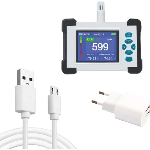 Clearly 3.2 inches color screen data logger download in PDF file CO2 meter desk gas detector with high accuracy sensor