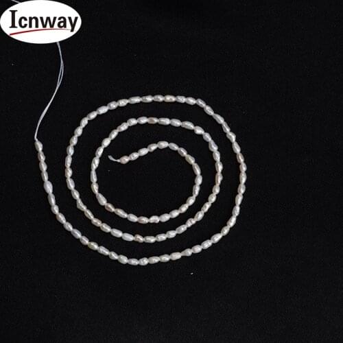 Natural A Rice white Freshwater Pearl 2-3mm 15inches DIY necklace bracelet earring FreeShipping Wholesale