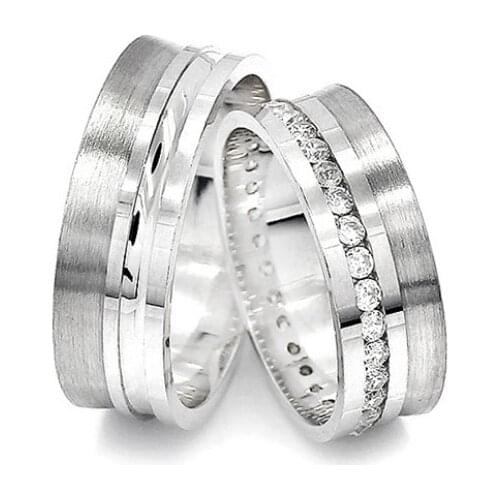 Couple Wedding Ring Sterling Silver 925 Woman And Man Luxury Jewelry Bands Fashion Engagement Anniversary Ancient Greek Model