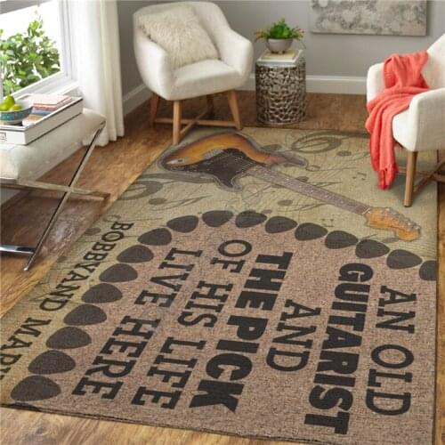 Guitar 3D Printed Anti-slip Rug Carpet Home Decoration Living Flannel Bedroom Non-slip Floor Rug 07