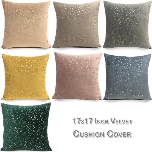 Luxury Sofa Pillow Cover 45x45cm Solid Square Cushion Cover Velvet Dots Decoration Cushion Cases for Home Decorative Pillowcases