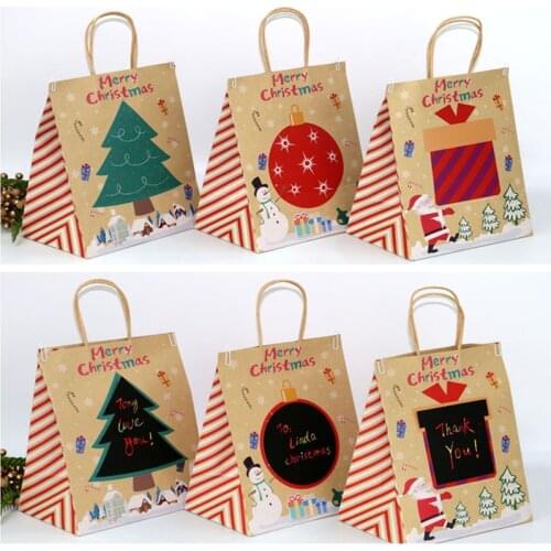 Merry Christmas Gift Bags Xmas Tree Plastic Packing Bag Snowflake Christmas Candy Box New Year 2022 Kids Favors Bag Noel Decor