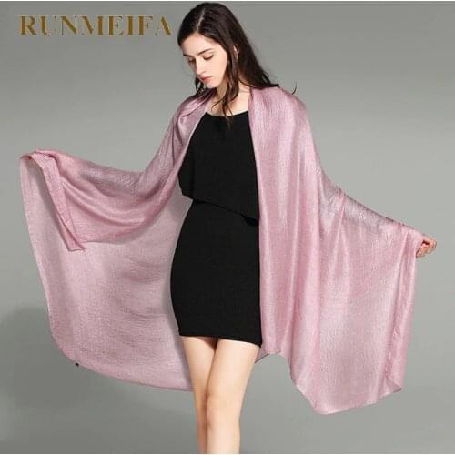 [RUNMEIFA] 2019 Pure Color Linen Women Scarf spring and autumn winter pashmina shawl foulard femme Plus Size Hijab Stole Scarves