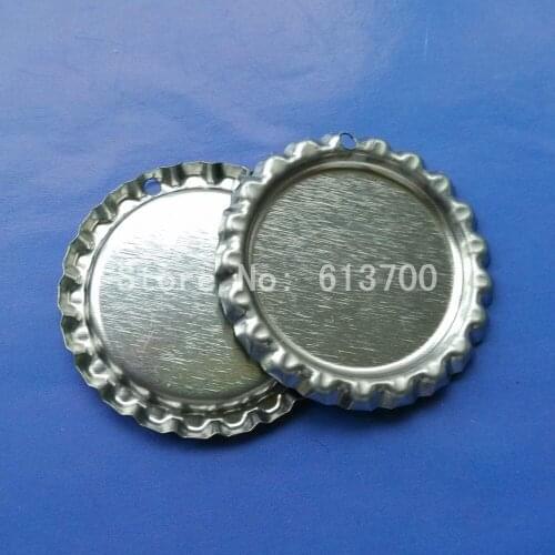 With Hole ! 2000 Pcs/Lot Both Side Colored Flattened Bottle Caps Flat Dome Bottlecap For DIY Crafts & Jewelry