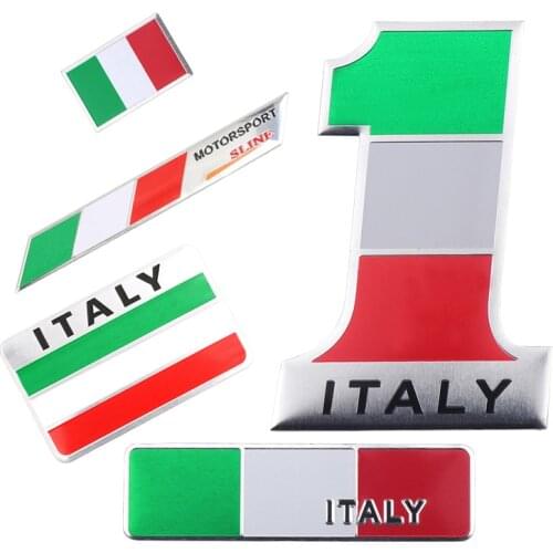 Car styling 3D Aluminum Car Italian Italy Map National Flag Sticker Grill Emblem Motorcycle Decal For Ferrari Fiat Piaggio Vespa