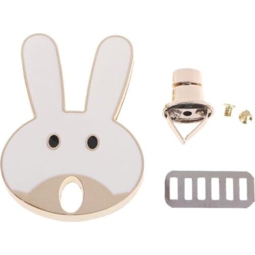 THINKTHENDO Rabbit Shape Clasp Turn Lock Twist Locks Metal Hardware For DIY Handbag Bag Purse Cute Bag AccessoriesNew