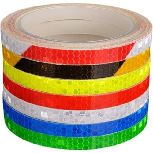 1cmx8m Bike Reflective Stickers Cycling Fluorescent Reflective Tape MTB Bicycle Adhesive Tape Safety Decor Sticker Accessories