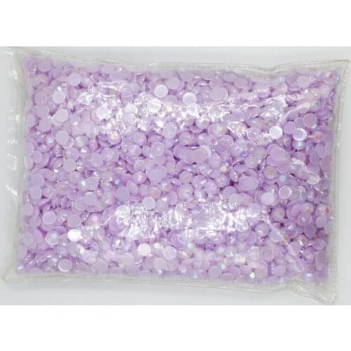 Jelly LT.Amethyst AB Color 1.5~12mm Flat Back Round Acrylic Rhinestones Beads / Stones ,3D Acrylic Nail Art / Garment Decoration