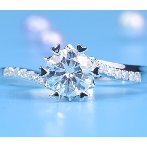 Twisted Snowflake Love Heart Rings Women Sterling Silver 925 Original Design Luxury Engagement Wedding Charm Carat Fine Jewelry