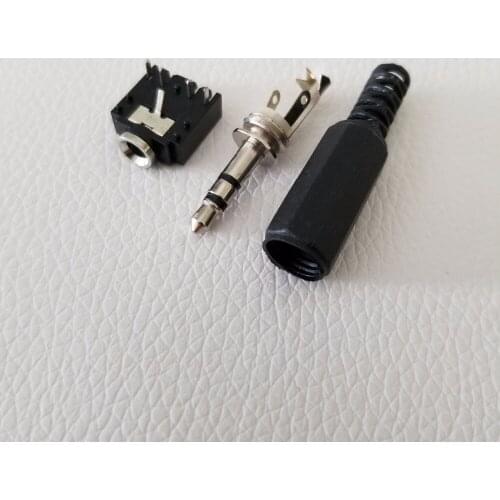 10pcs/lot 3.5mm Audio Plug Socket Soldering Head Stereo Adapter Dual Channel Male Headphone Socket