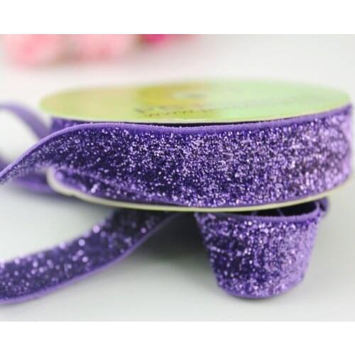 10 yards 16mm high tenacity band purple metallic elastic velvet ribbon Decoration Christmas